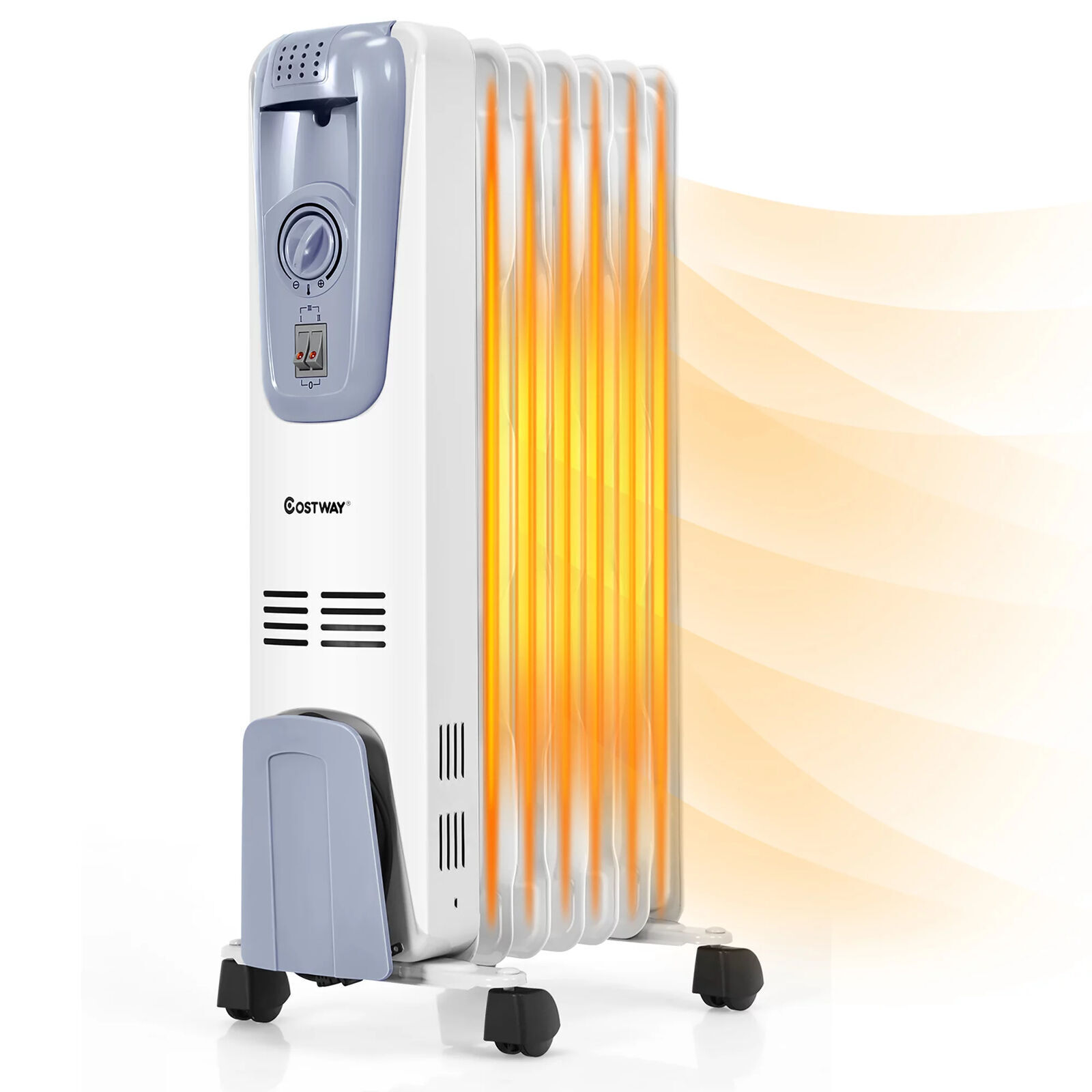 Costway 1500W Electric Oil Filled Radiator Space Heater 7-Fin Thermostat