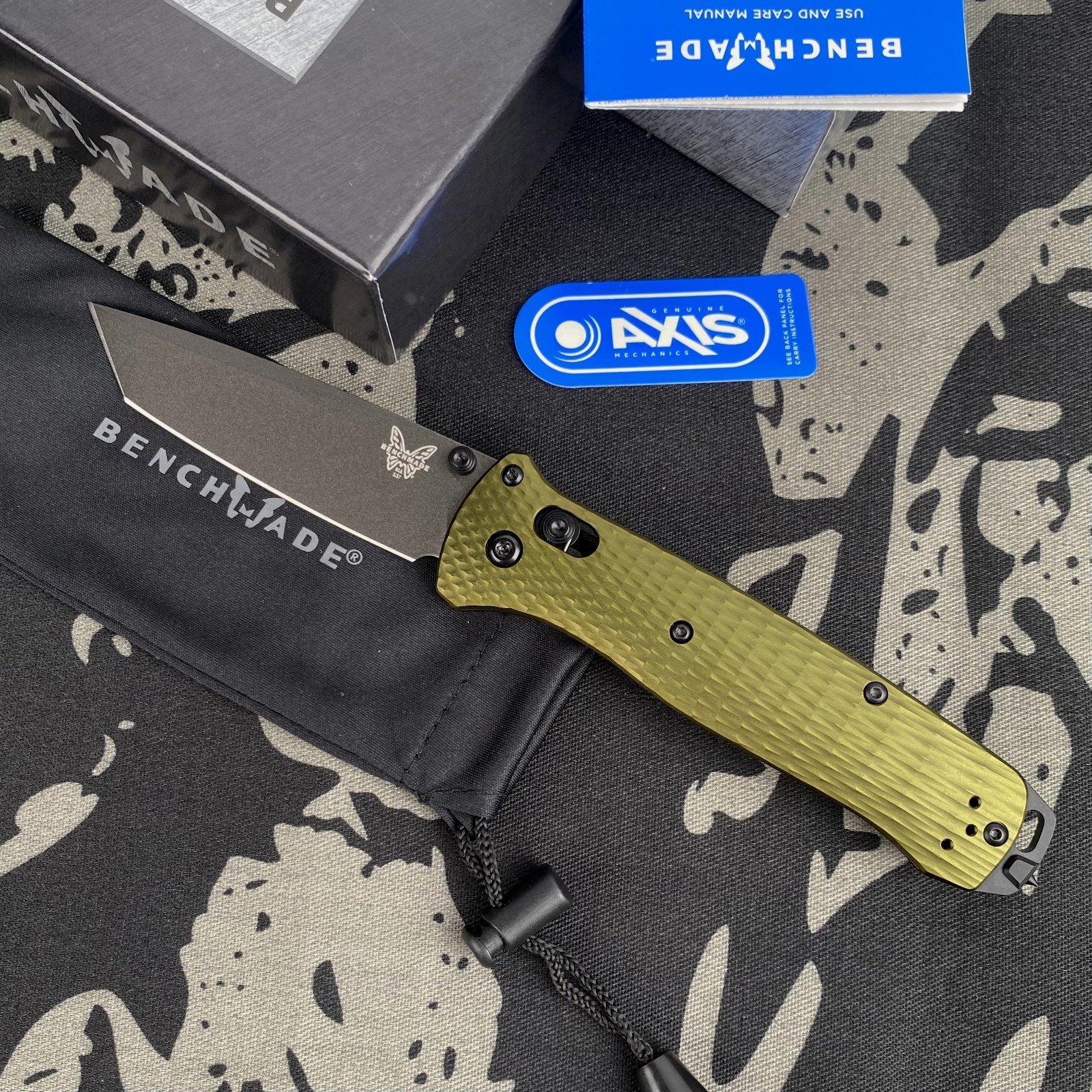 Benchmade 537GY-1 Bailout Woodland Green Aluminum Folding Knife