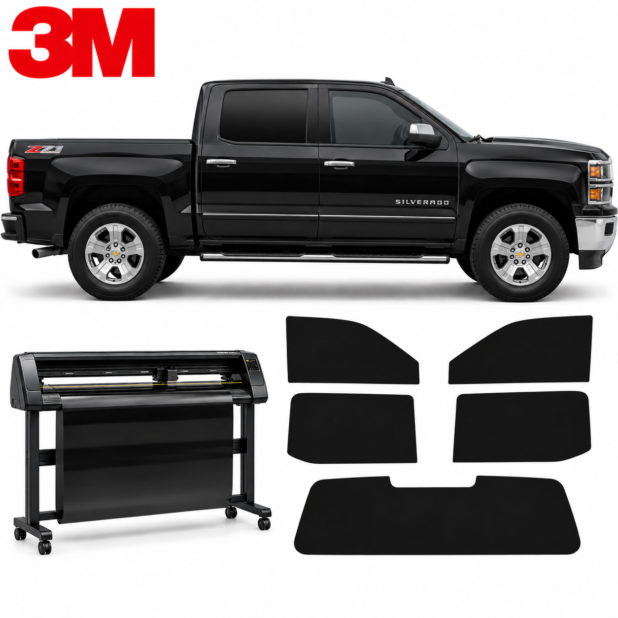 2014-2018 Chevy Silverado 1500 Crew Cab 3M Ceramic Precut Tint Sides & Rear