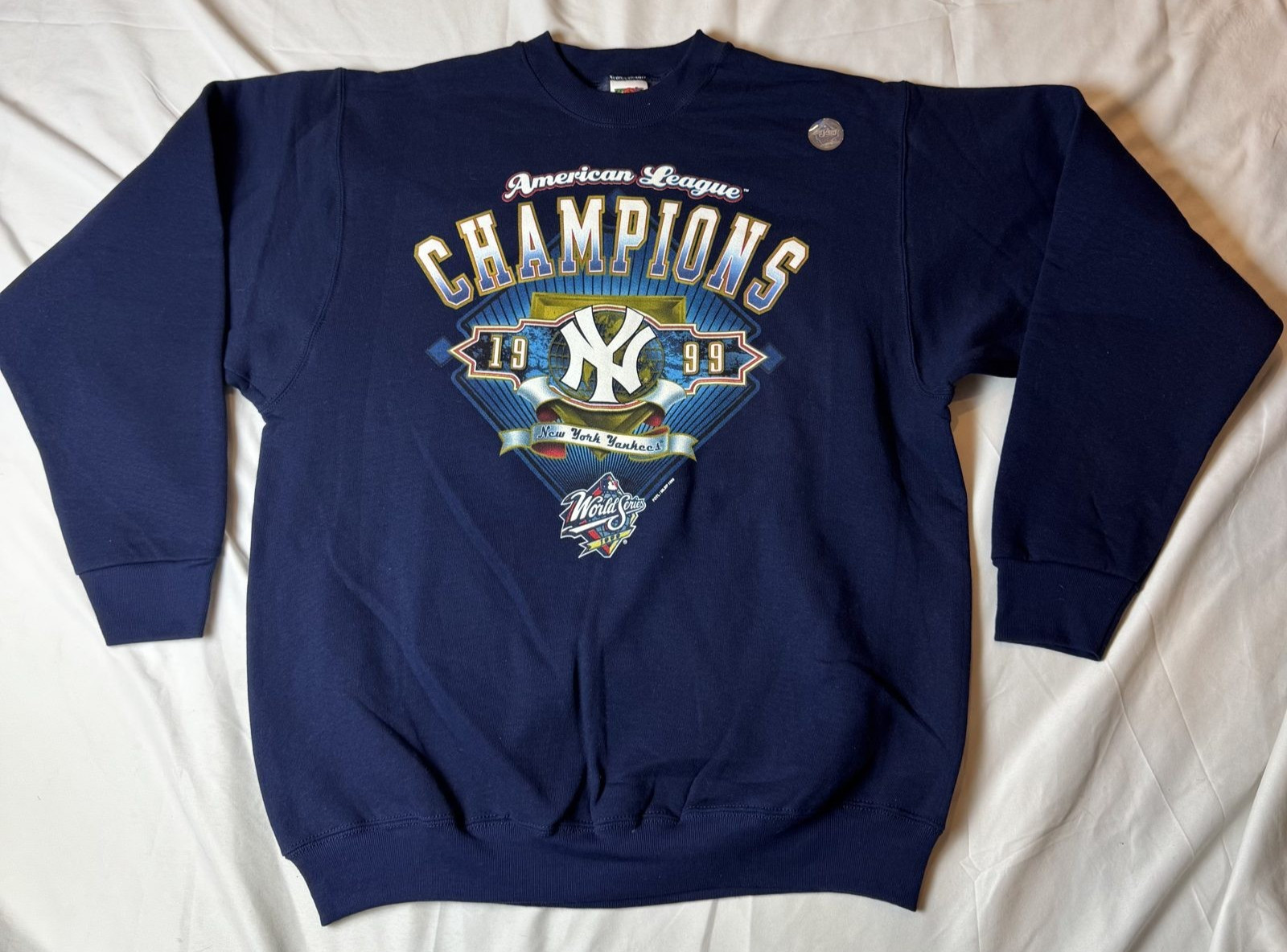 Vintage 1999 NY Yankees AL Champions Crewneck Sweater NEW Men\'s Large NWOT RARE Vintage 1999 NY Yankees AL Champions Crewneck Sweater NEW Men\'s Large NWOT RARE