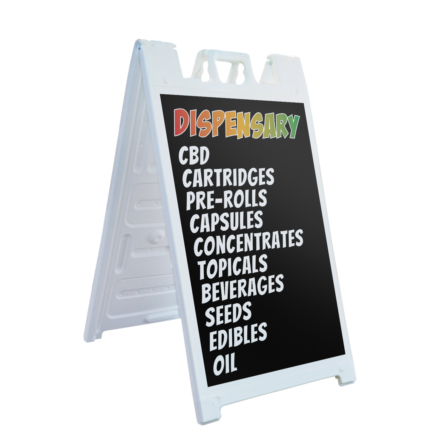 Dispensary CBD Pre Roll Edibles Heavy Duty A-Frame Sidewalk Sign Herbal Wellness