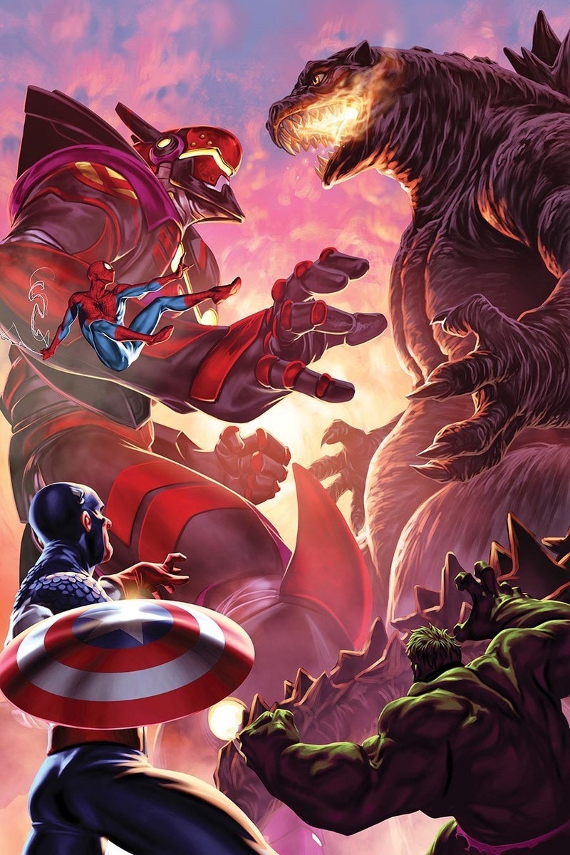 Godzilla Destroys the Marvel Universe #5 Mark Brooks 1:50 Virgin Variant Comic