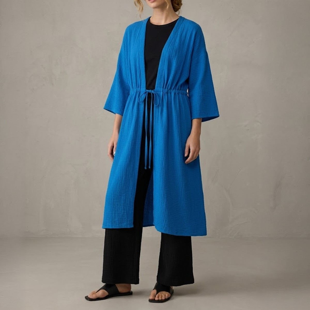Eileen Fisher NWT Organic Cotton Lofty Gauze Caftan, 3 Colors, XXS/S - 1X/2X