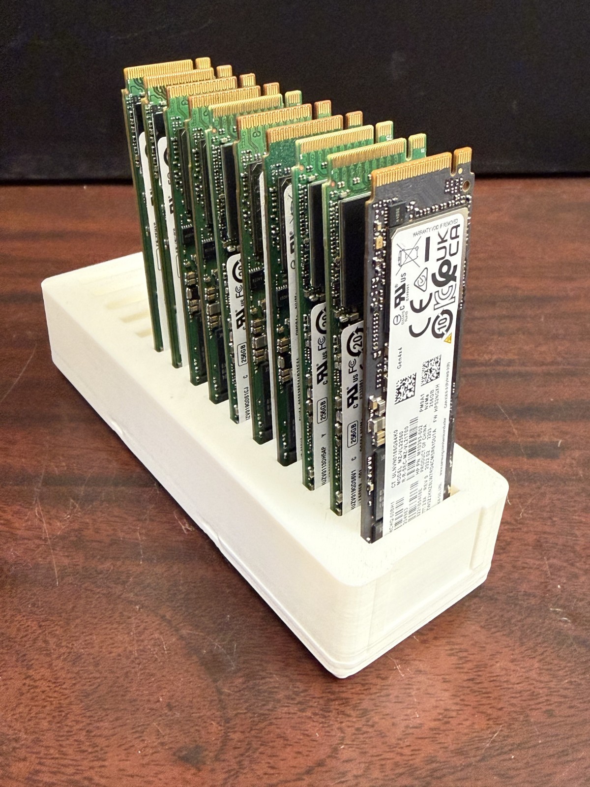 Lot of (10) Mixed Brand 256GB NVMe 2280 Form Factor Solid State Hard Drives