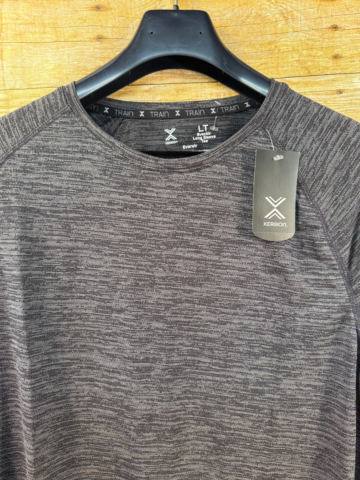 XERSION T-SHIRT PERFORMANCE TEE MEN\'S Sz LT EVERAIR TRAINING LS GRAY $40 ☘️NWT☘️