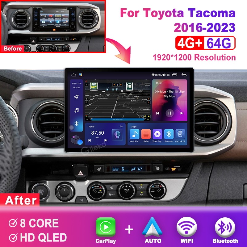 For Toyota Tacoma 2016-2023 Android14 Car Radio 12.5 Stereo GPS WlFl Carplay