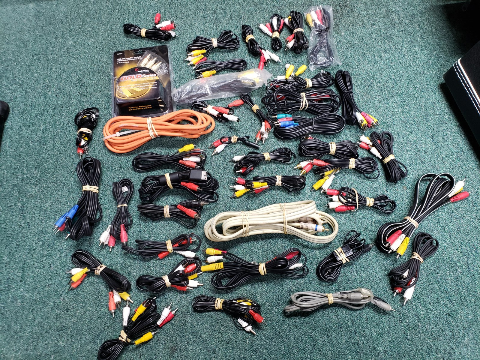 lot of 40 misc RCA cables as-is various length lot of 40 misc RCA cables as-is various length