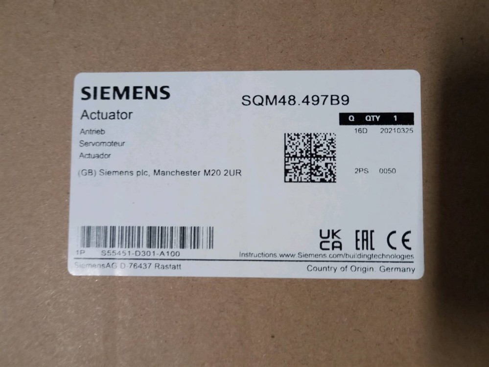 SQM48.497B9 1PCS New Siemens SQM48.497B9 Warranty 12 months Fast delivery