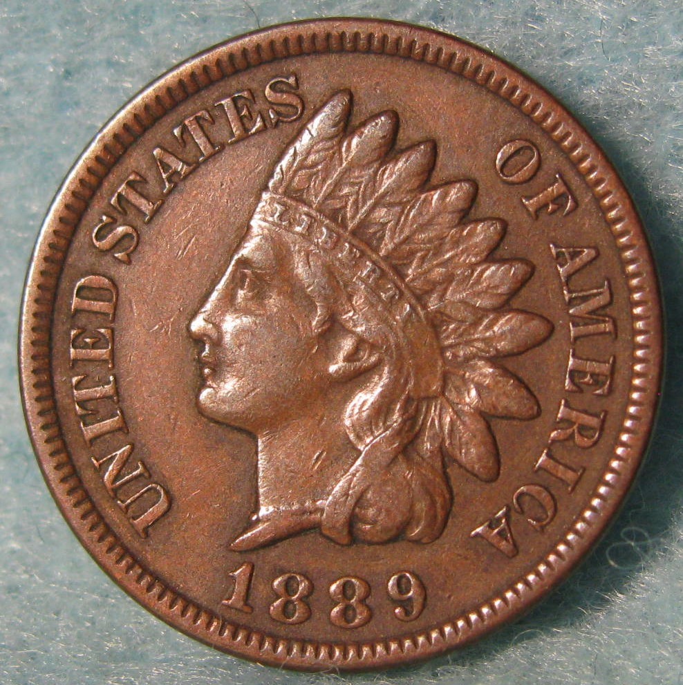 1889 Indian Head Penny Small Cent With Liberty & Diamonds Old US Coin #219