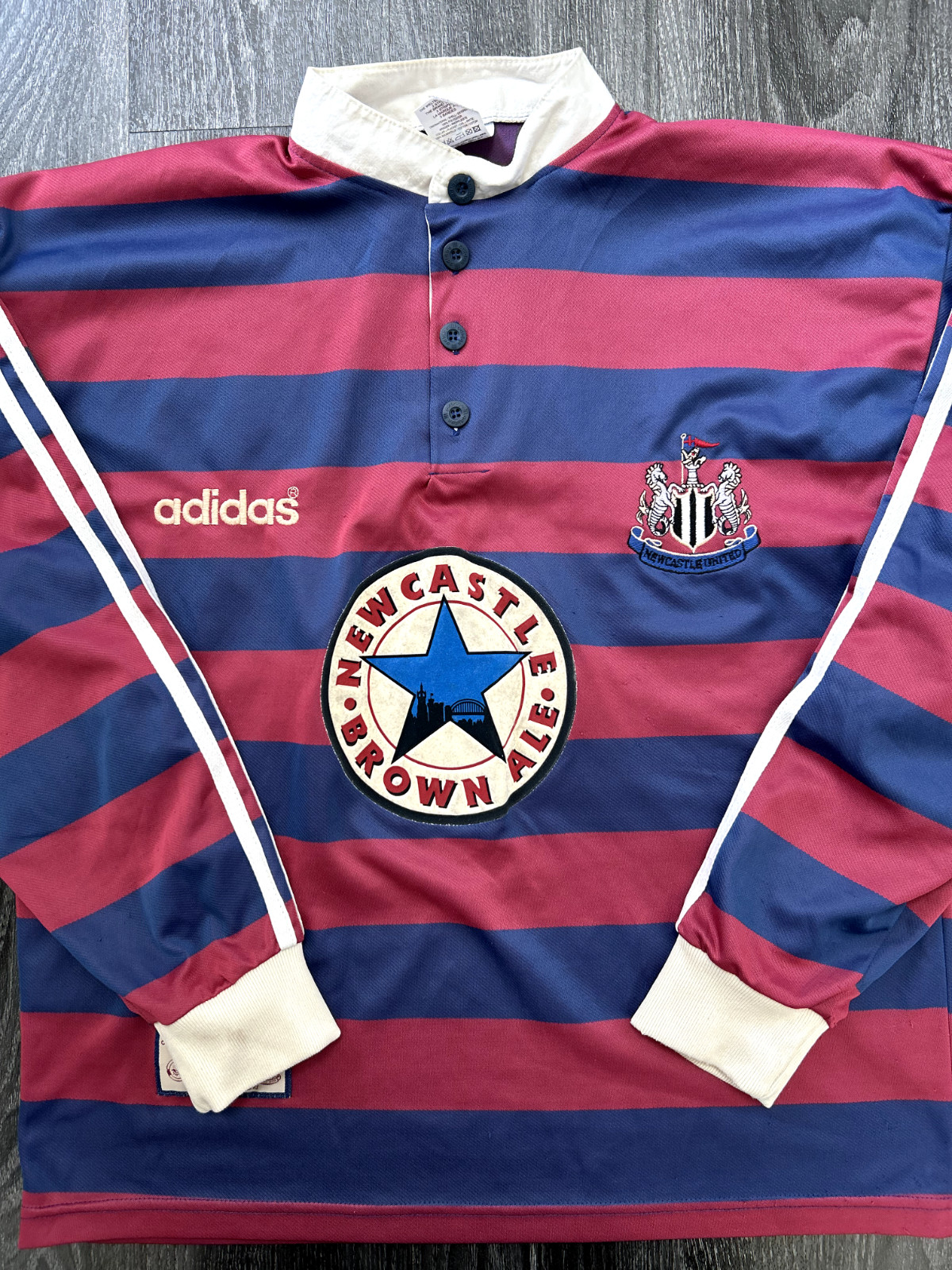 Authentic Adidas Newcastle United 1995/1996 Long Sleeve Away Shirt Mens Medium