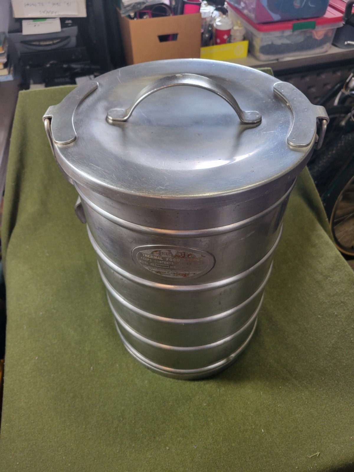 Vintage AerVoid thermal food container stainless steel vacuum insulated