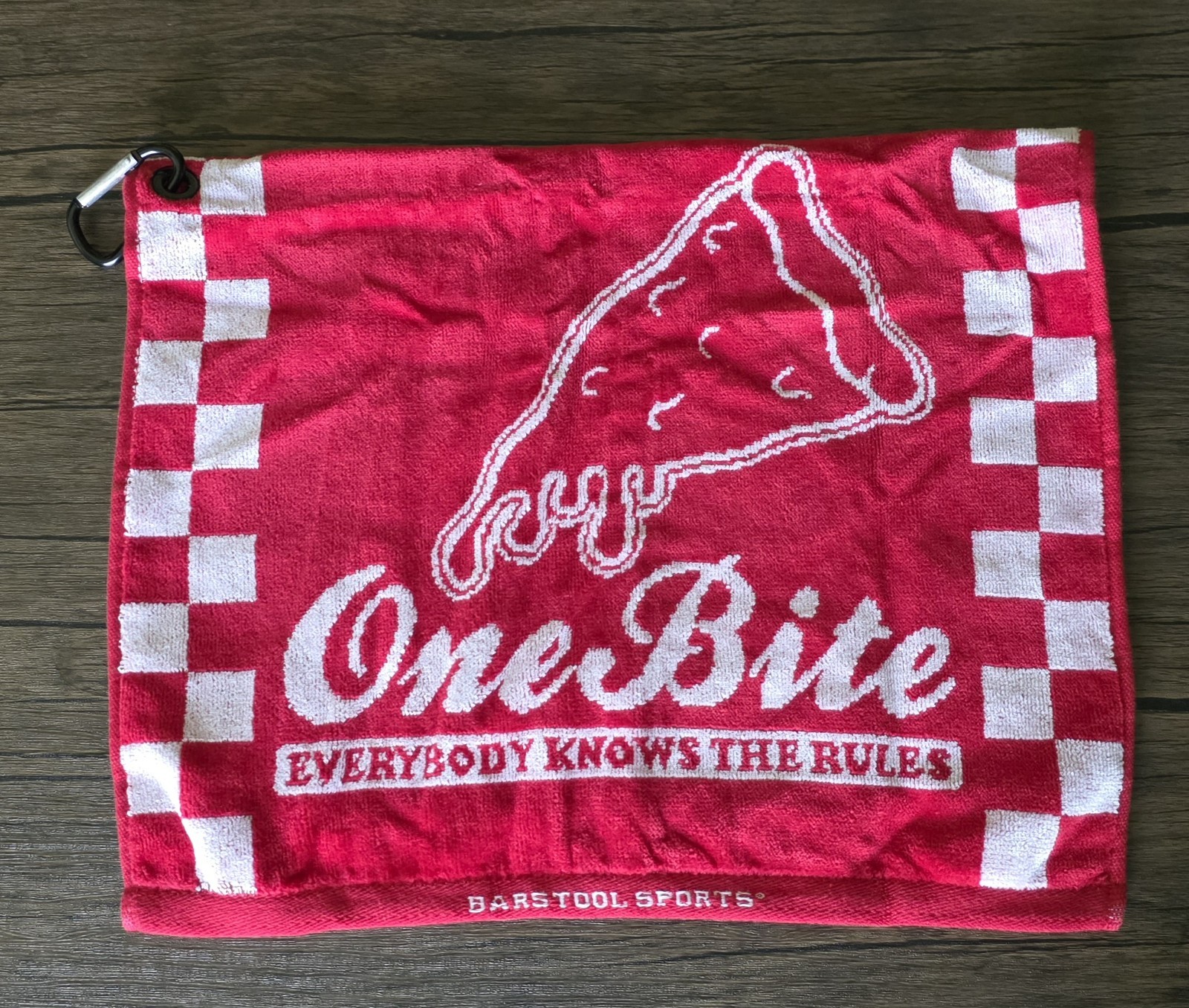 Official Barstool Sports One Bite Pizza Golf Towel NEW Official Barstool Sports One Bite Pizza Golf Towel NEW