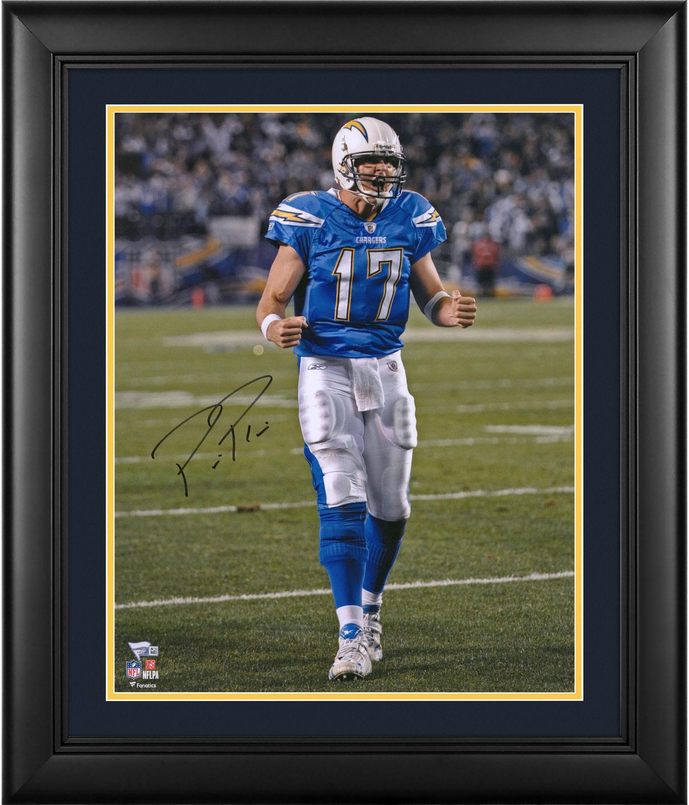 Philip Rivers Los Angeles Chargers Framed Signed 16x20 Powder Screaming Photo