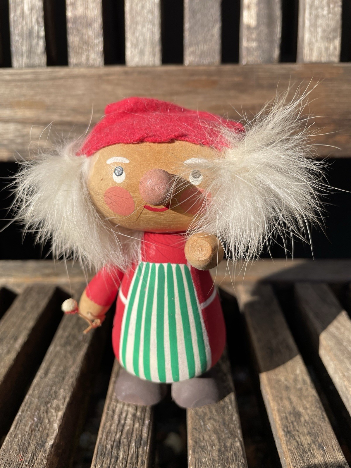 VINTAGE SWEDISH TOMTE Folk Art Elf Gnome SWEDEN Wood Wooden Swedish Handmade HTF