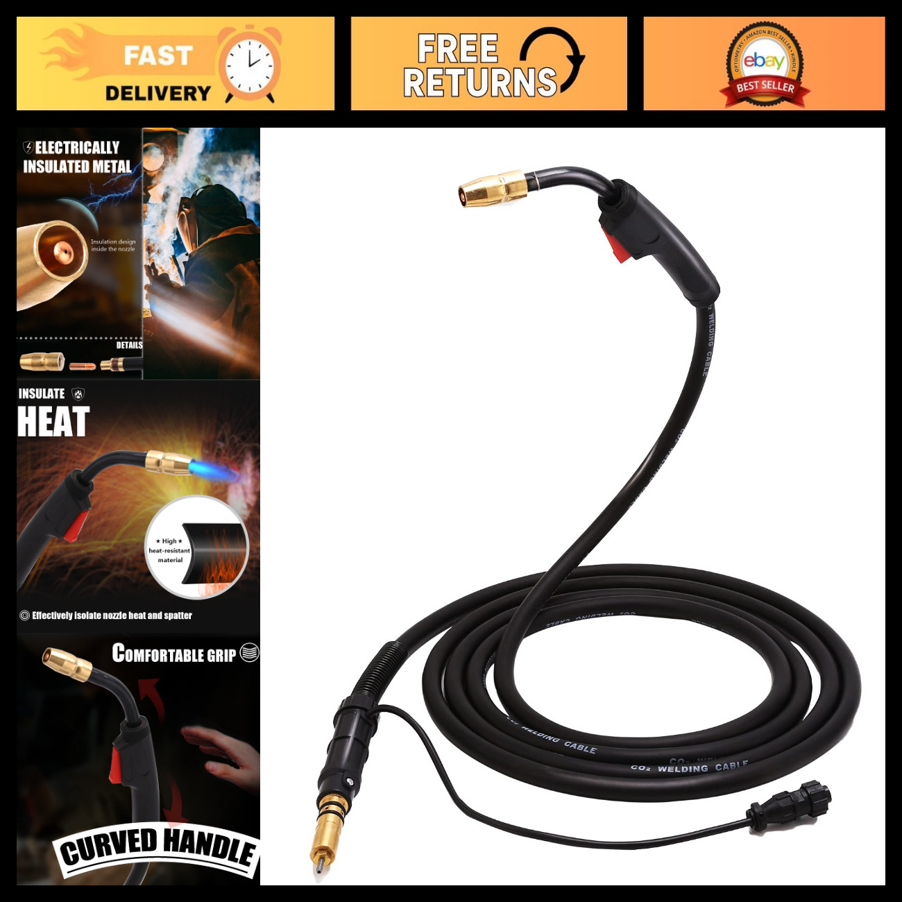 15FT MIG Welding Gun Torch Stinger Replacement for Miller & Hobart 150A-210