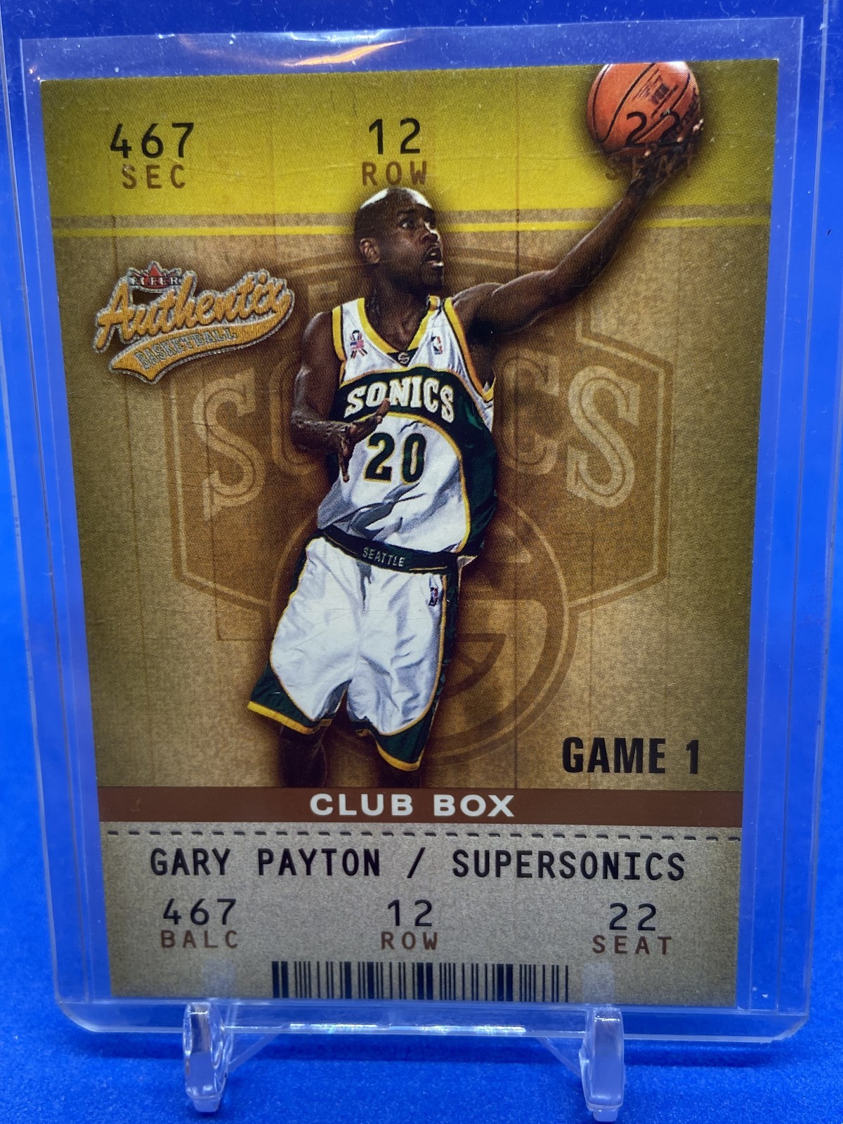2002-03 Fleer Authentix #10 Gary Payton Club Box #/100 Sonics \ 2002-03 Fleer Authentix #10 Gary Payton Club Box #/100 Sonics \