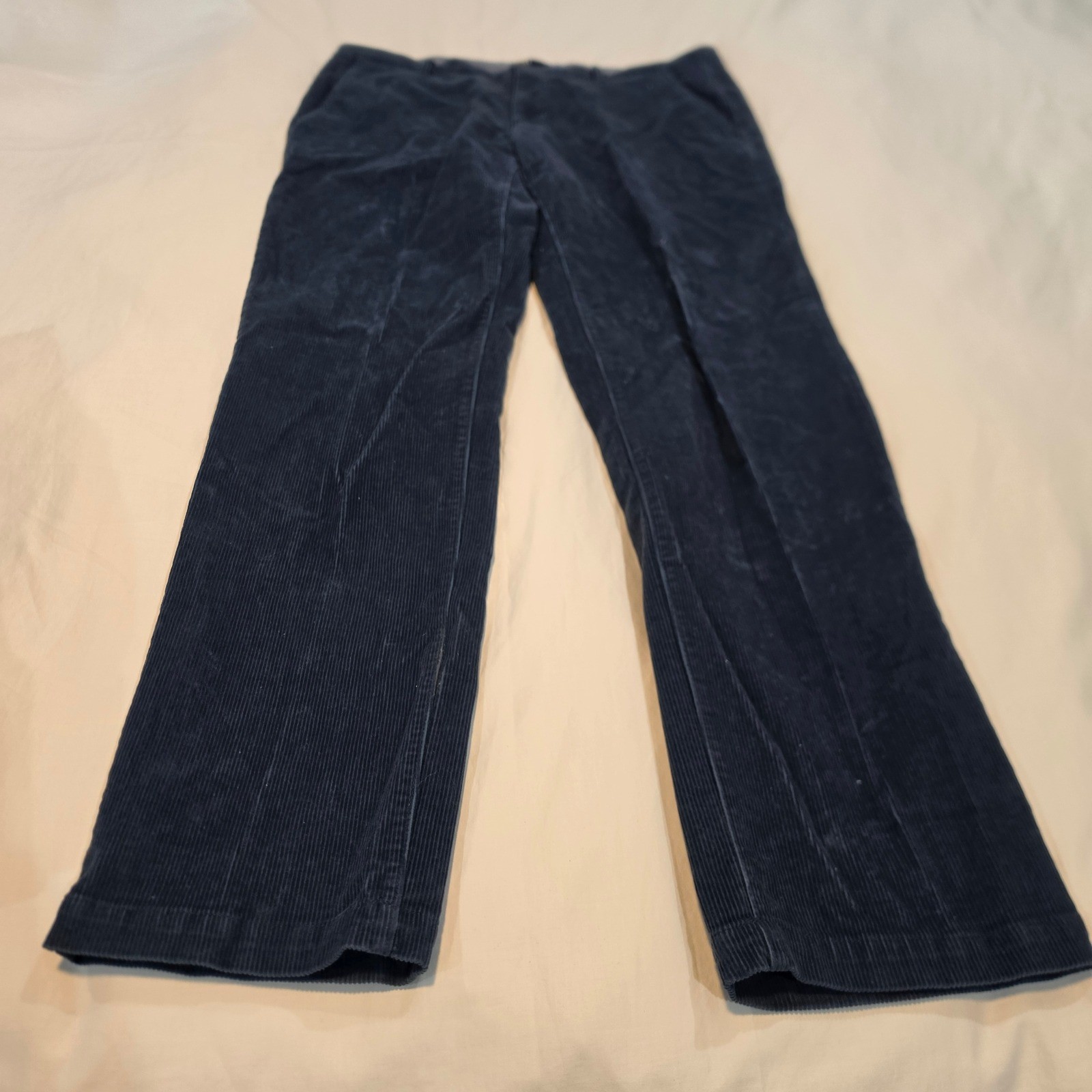 IZOD Corduroy Pants Mens 34x32 Navy Blue Excellent Straight Leg Fine Wale