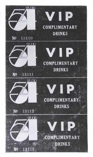 Andy Warhol - VIP Ticket Studio 54, Giclee Print, Disco Music Icon Club, Decor