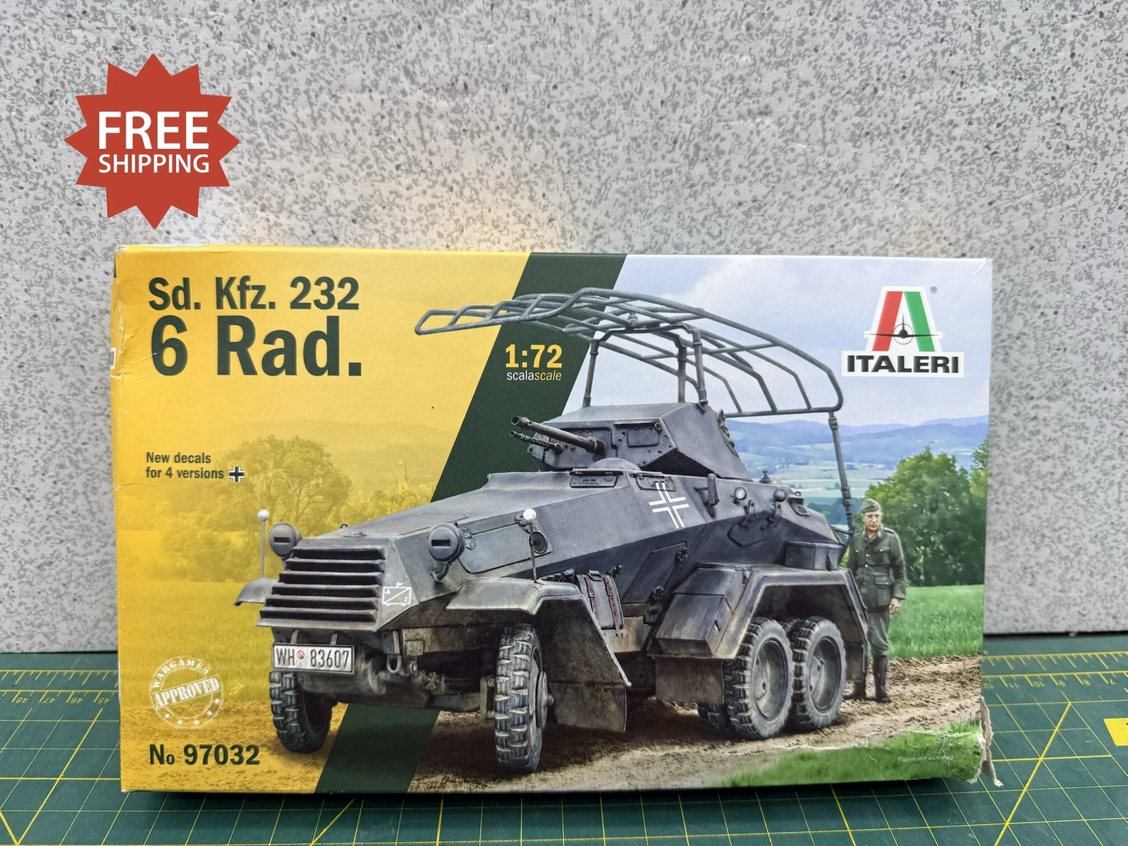 Italeri 1/72 Scale Sd. Kfz. 232 6 Rad. Armored Car Plastic Model Kit 97032