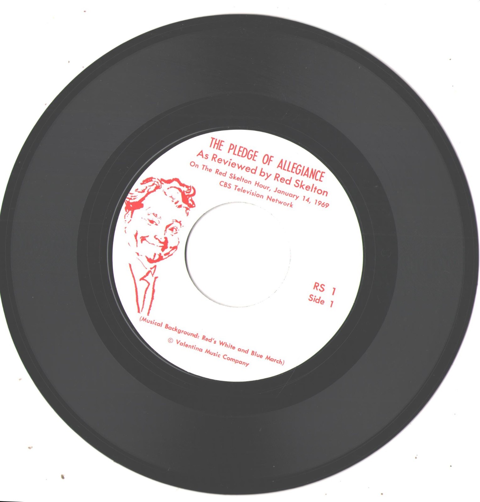 RED SKELTON-7\'-45-(THE PLEDGE OF ALLEGIANCE)-RED SKELTON HOUR TV SHOE-1969---EX RED SKELTON-7\'-45-(THE PLEDGE OF ALLEGIANCE)-RED SKELTON HOUR TV SHOE-1969---EX