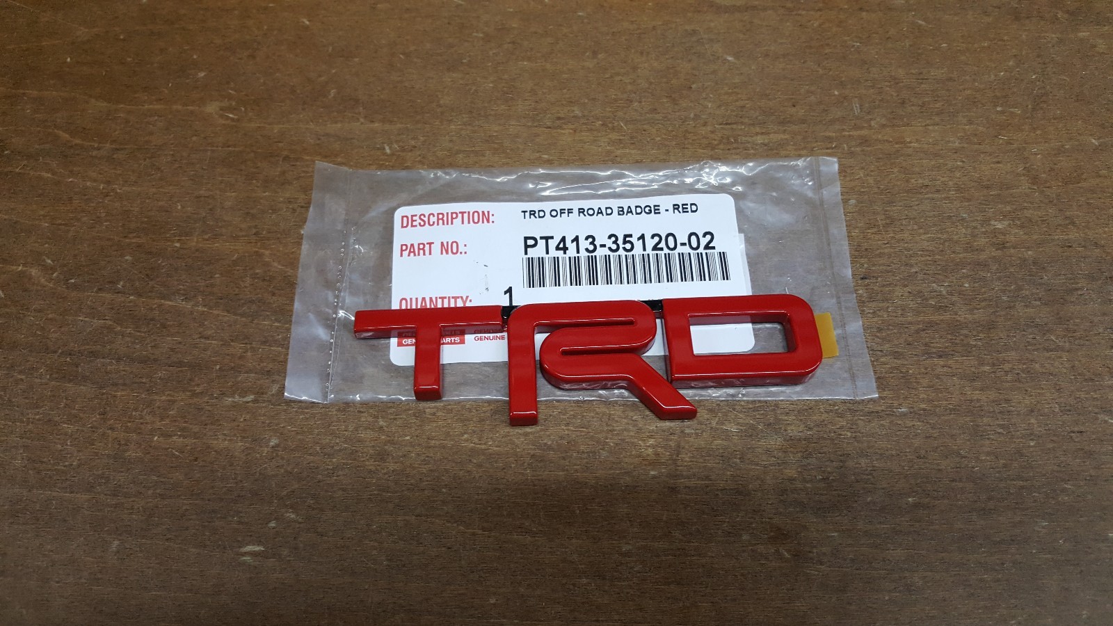 Toyota TRD Red Metal Emblem Genuine OEM PT413-35120-02