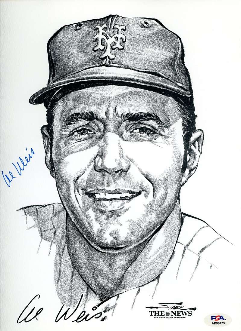 Al Weis PSA DNA Signed 1969 NY Mets Daily News Portfolio Photo Autograph