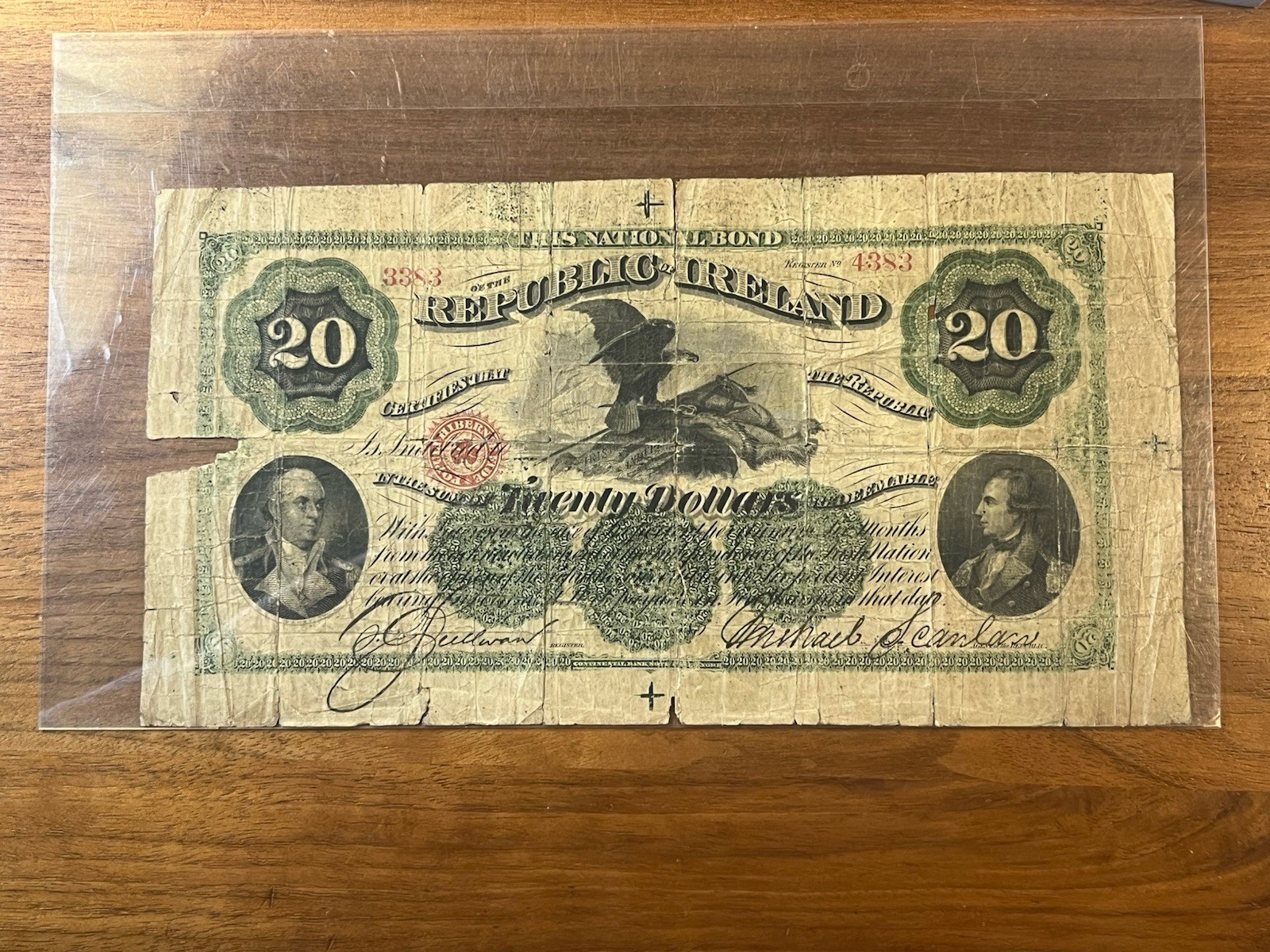 Fenian Irish Republic of Ireland Type II Issue $20 Dollars Fenian Irish Republic of Ireland Type II Issue $20 Dollars