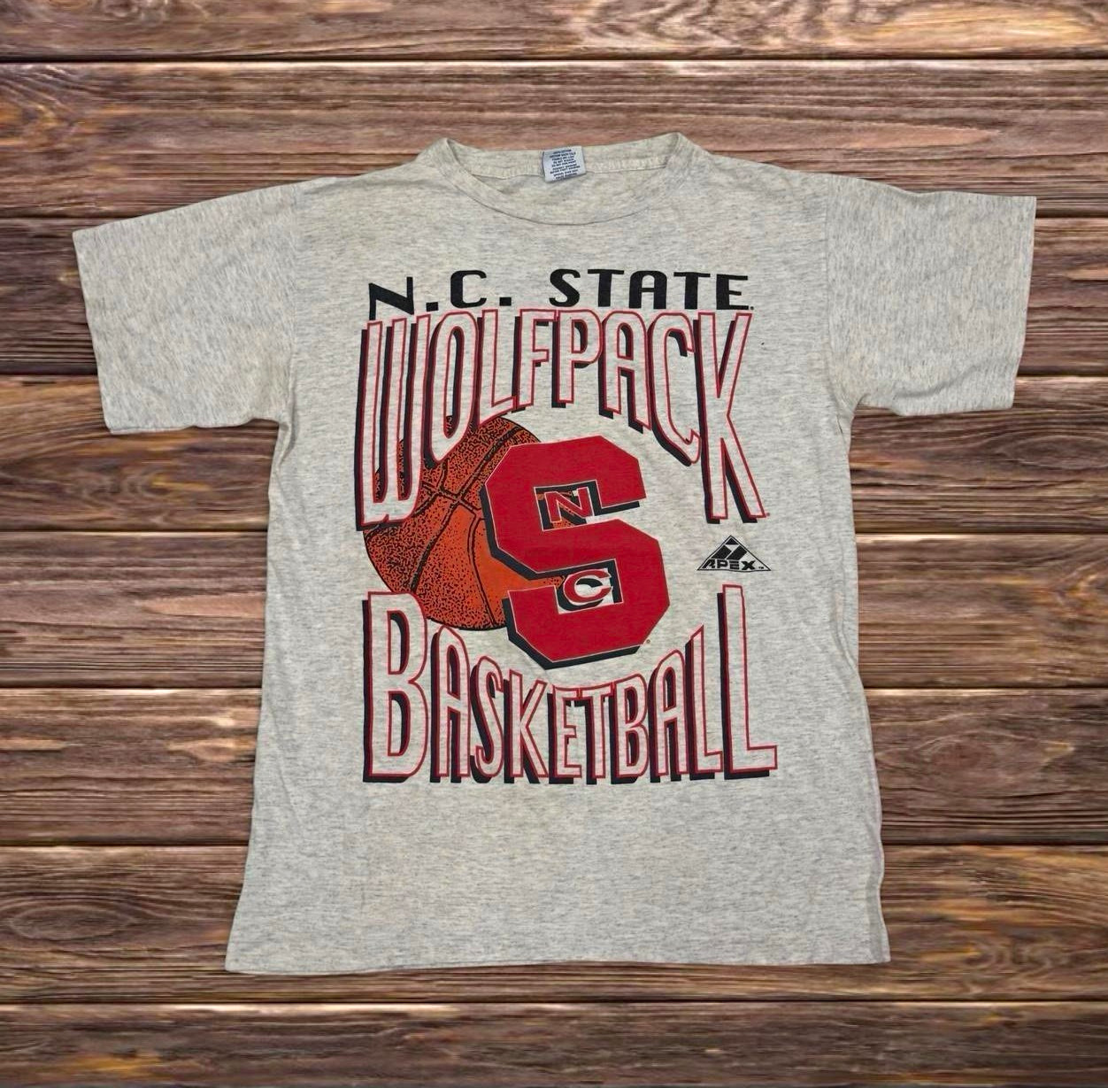 Vintage Apex One NC State Wolfpack Basketball T-Shirt Size L Gray Made in USA Vintage Apex One NC State Wolfpack Basketball T-Shirt Size L Gray Made in USA