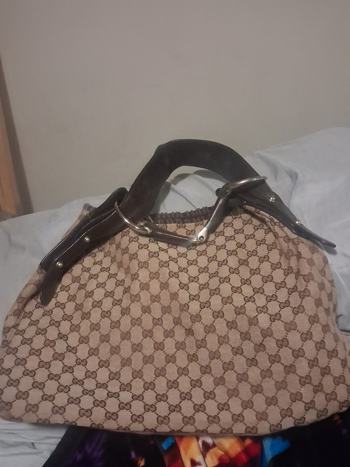 Gucci GG Shoulder Bag Large Brown Canvas Gucci GG Shoulder Bag Large Brown Canvas