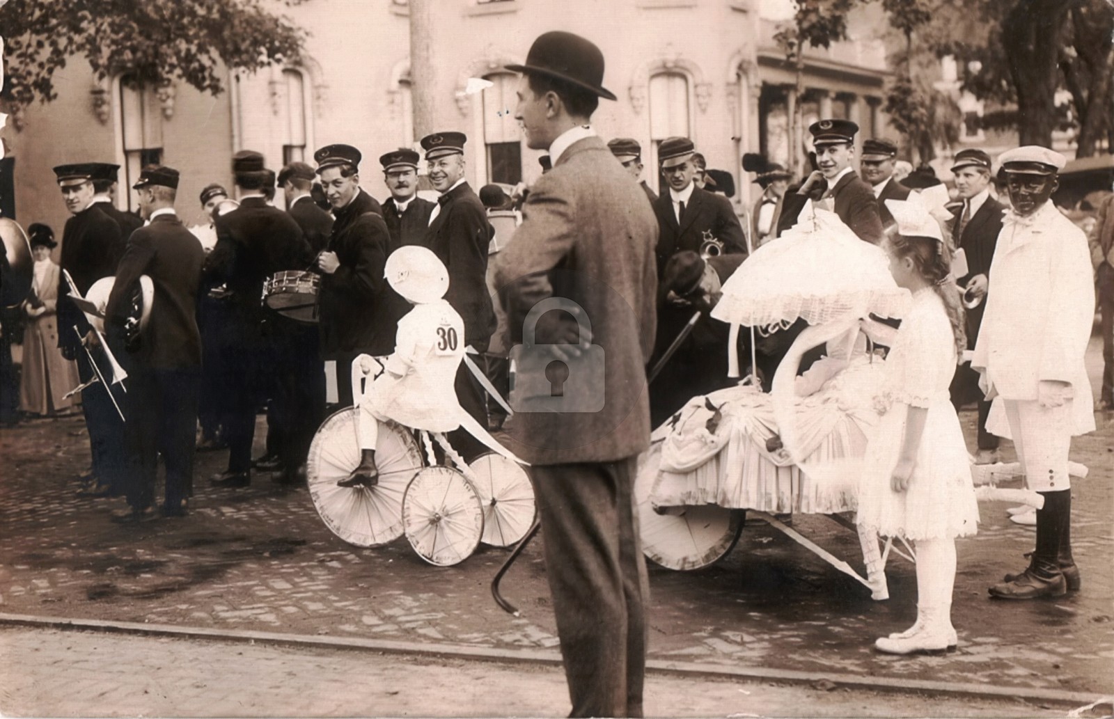 Baby Parade Band Circleville Ohio OH 1914 RPPC Photo Postcard COPY