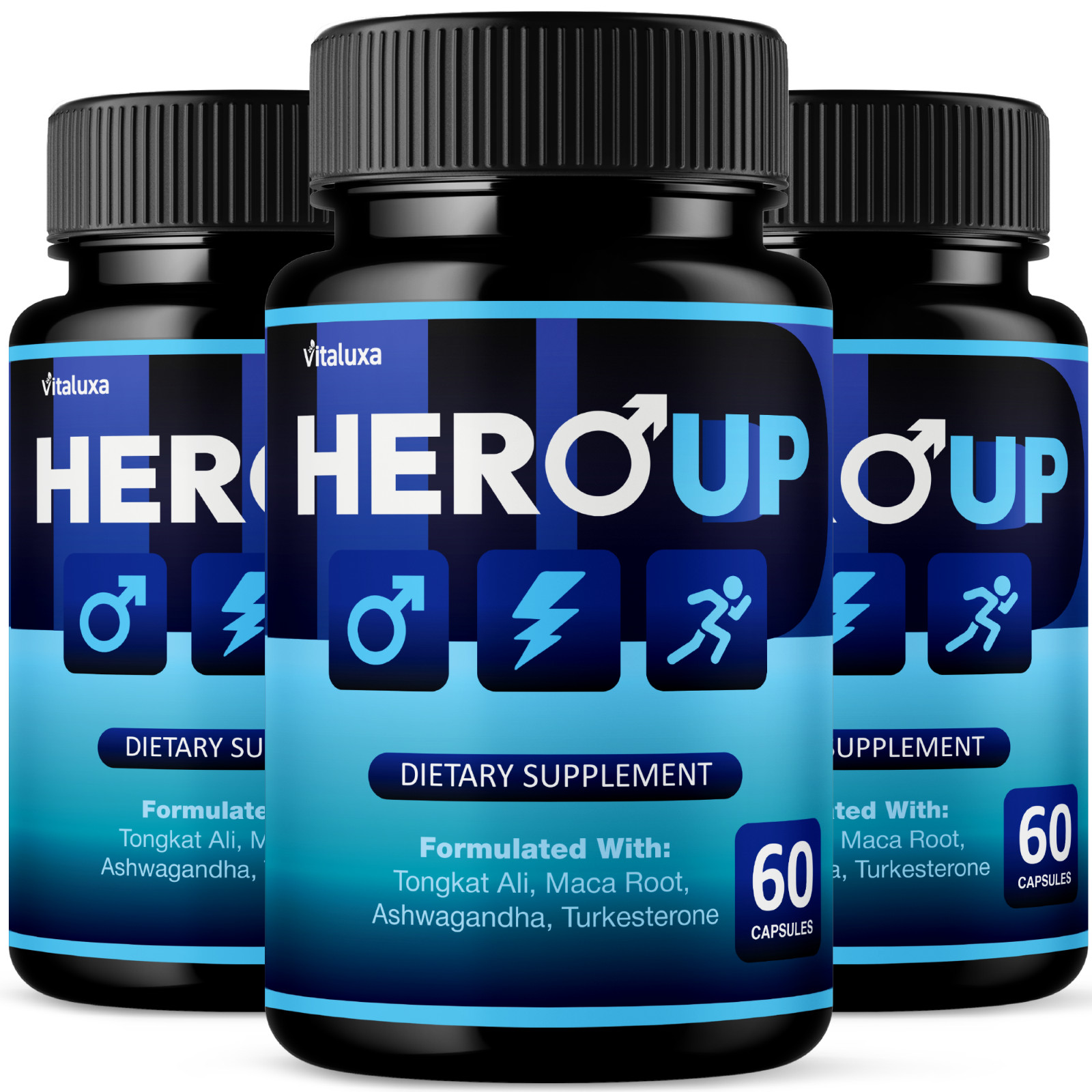 (3 Pack) Hero Up Capsules, HeroUp For Men Enhancement Pills Performance (180 ct)