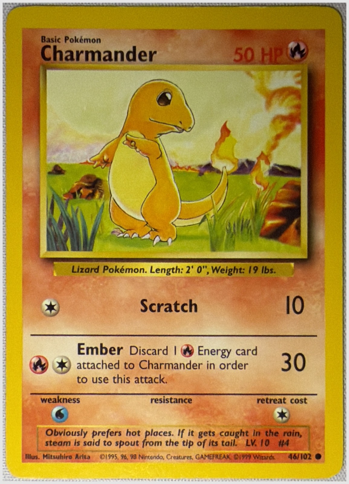 Charmander 46/102 Base Set Unlimited Non-holo MP or Better