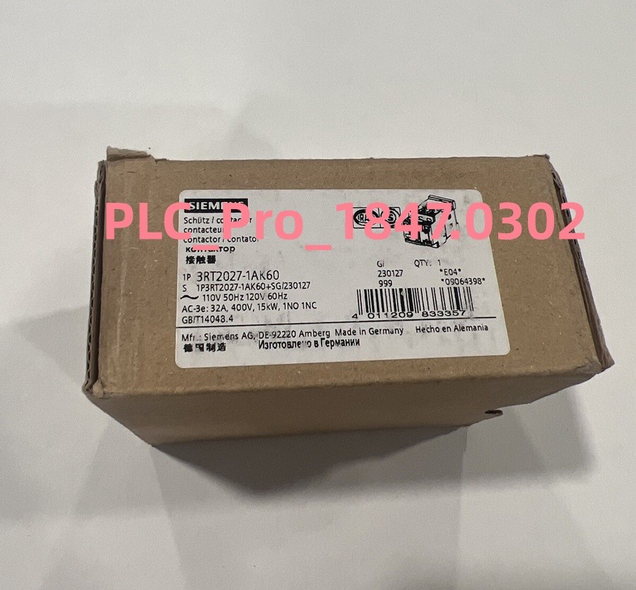 3RT2027-1AK60 1PCS Brand New SIEMENS 3RT2 027-1AK60 Contactor  Fast shipment