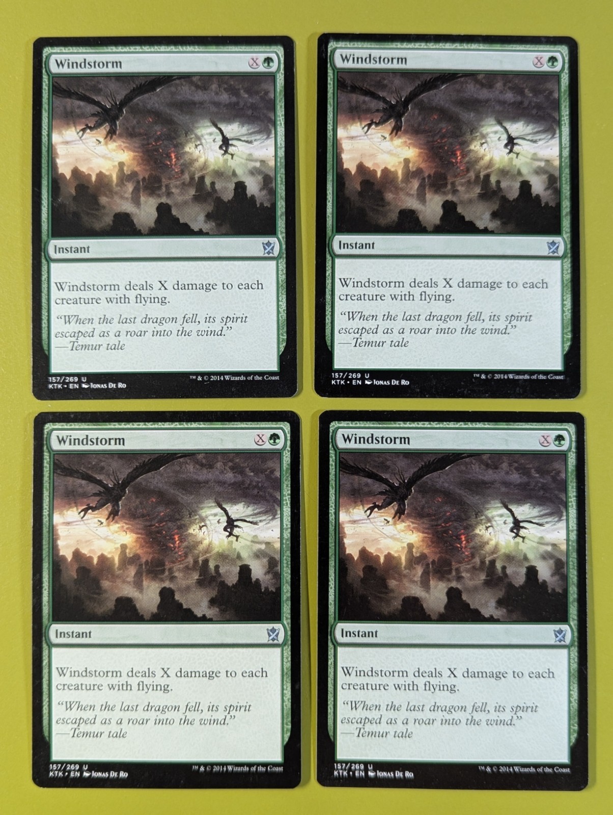 Windstorm x4 Khans of Tarkir 4x Playset Magic the Gathering MTG