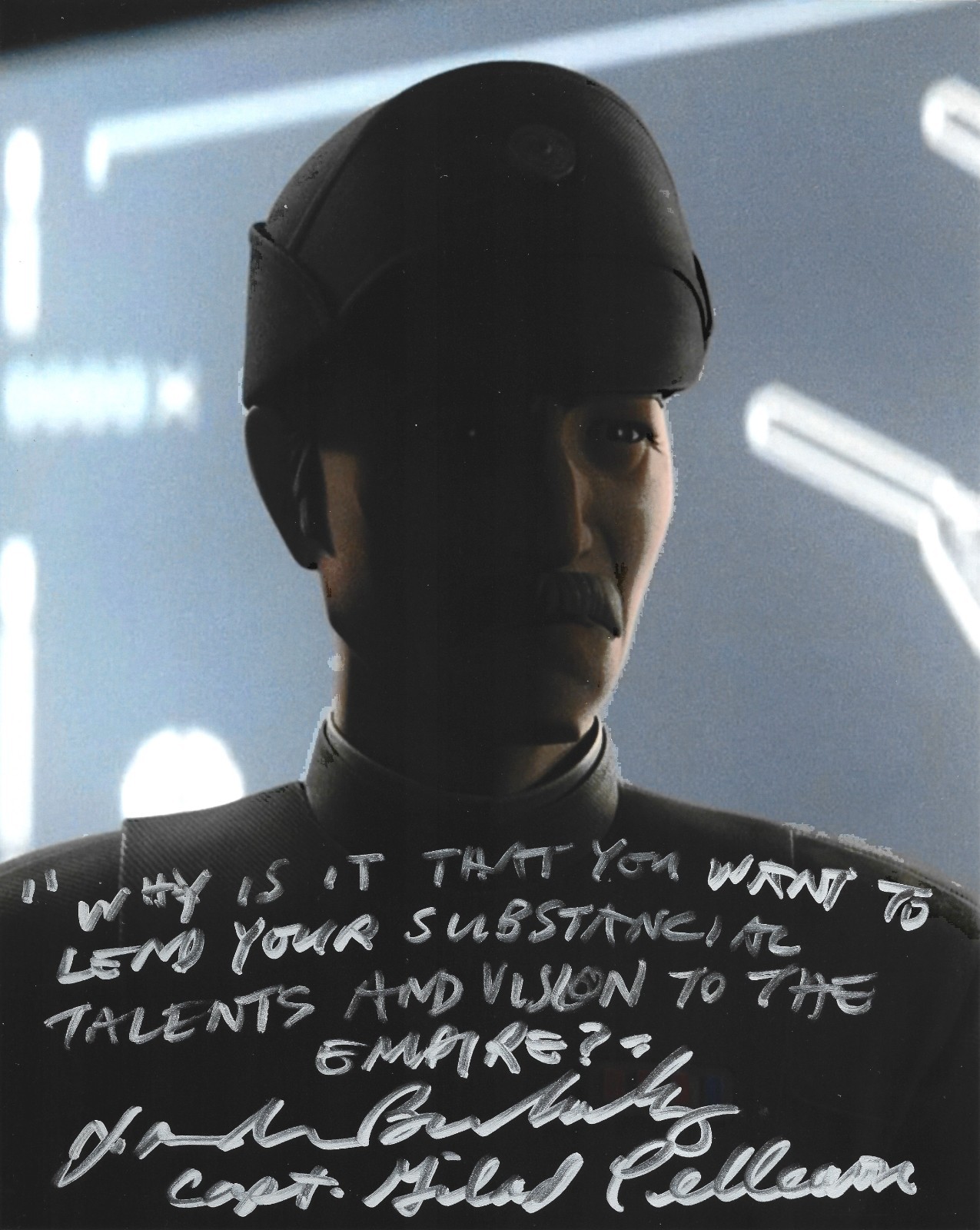 FULL QUOTE Xander Berkeley Actor Signed Star Wars Pellaeon 8x10 Photo Autograph