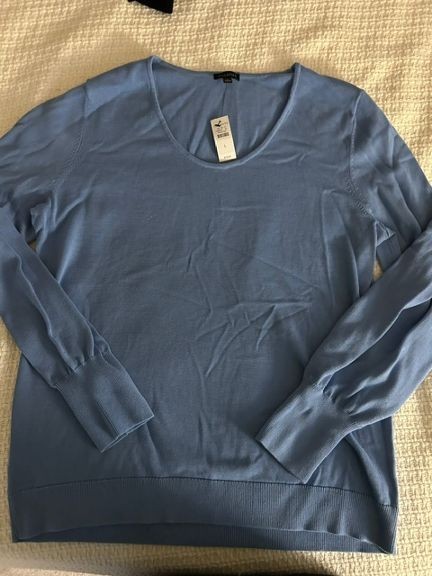 Womens Talbots Blue L Sweater NWT 100% Cotton