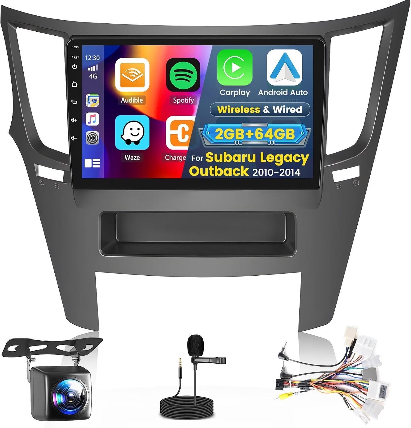 2+64G Android15 Carplay For 2010-14 Subaru LegacyOutback~Touchscreen~GPS~B/U Cam