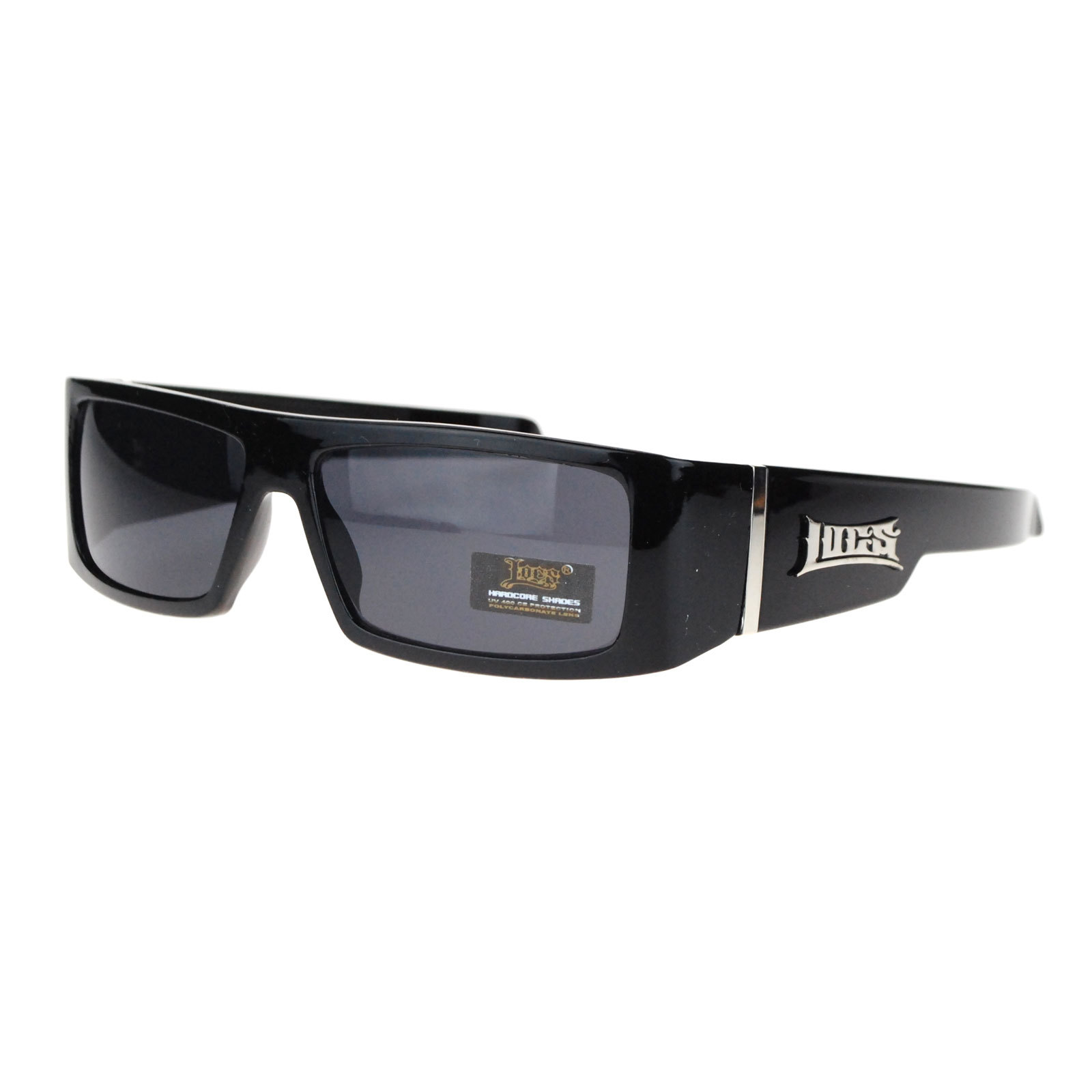 AUTHENTIC LOCS Men\'s Rectangular Gangster Style Sunglasses BLACK
