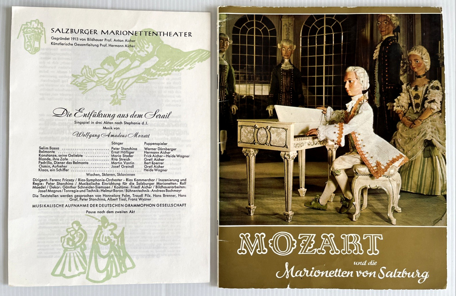 Hermann Aicher PUPPETS 1969 MARIONETTE THEATER PICTORIAL MOZART & Prog. Salzburg