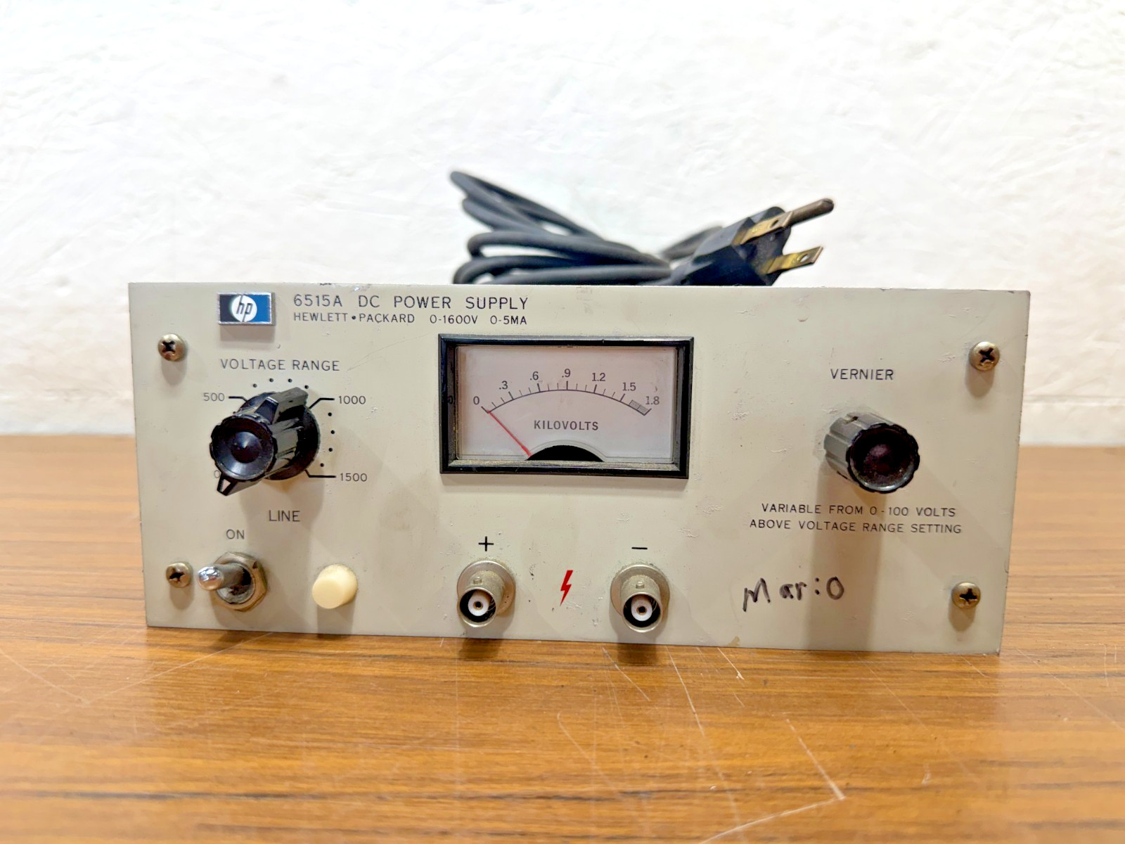 HP 6515A High Voltage DC Power Supply – 0–1600 VDC, 0–5 mA