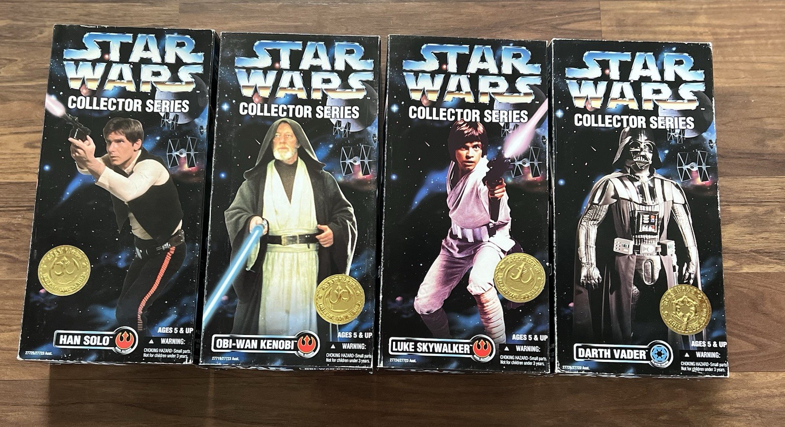 1996 Kenner Star Wars Collector Series 12” Set of 4 Vader Luke Obi-Wan Han