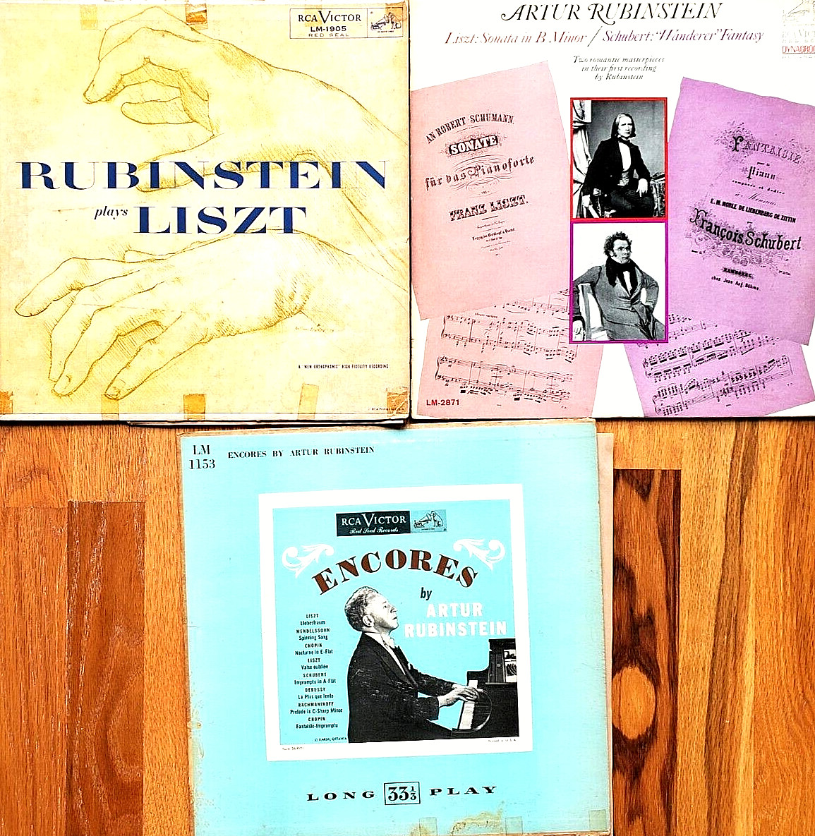 Rubinstein plays Liszt and Encores , LM 1153, LM 1905, LM 2871. Rubinstein plays Liszt and Encores , LM 1153, LM 1905, LM 2871.