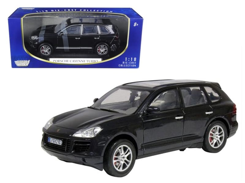 Motormax 1:18 2008 Porsche Cayenne Turbo Metallic Black Diecast Model Car SUV