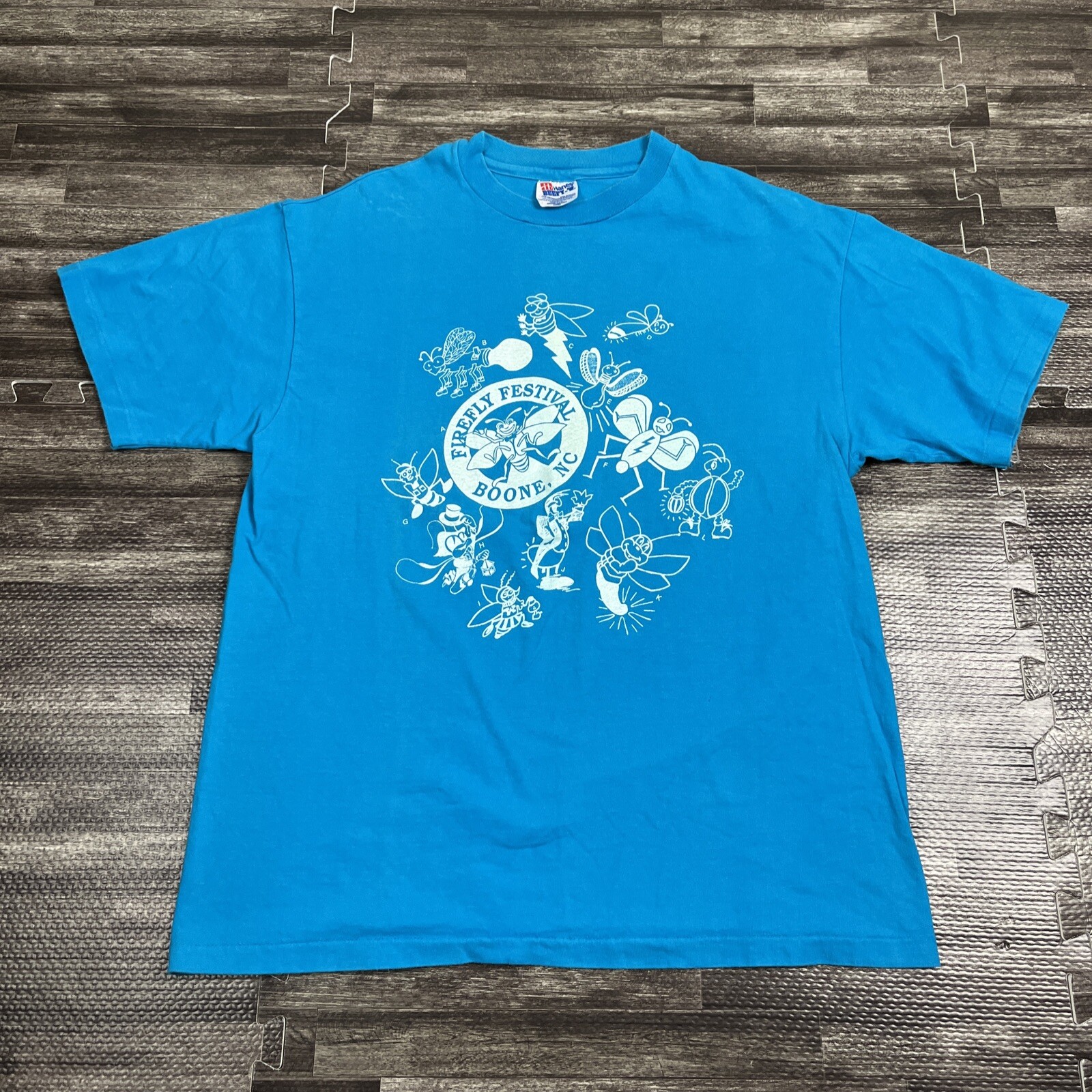 Vintage 1993 Boone North Carolina Firefly Festival Tshirt Blue Large Hanes VTG Vintage 1993 Boone North Carolina Firefly Festival Tshirt Blue Large Hanes VTG