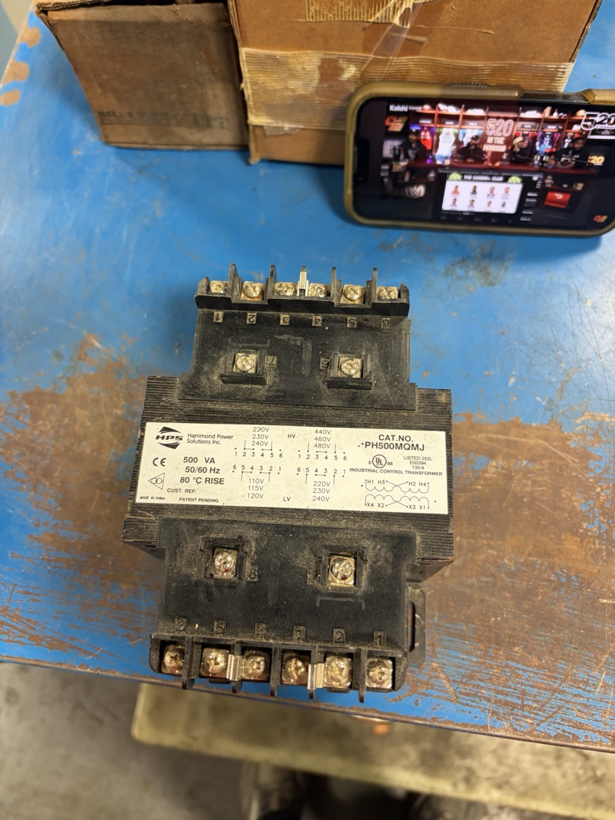 HAMMOND POWER SOLUTIONS HPS PH500MQMJ CONTROL TRANSFORMER USED