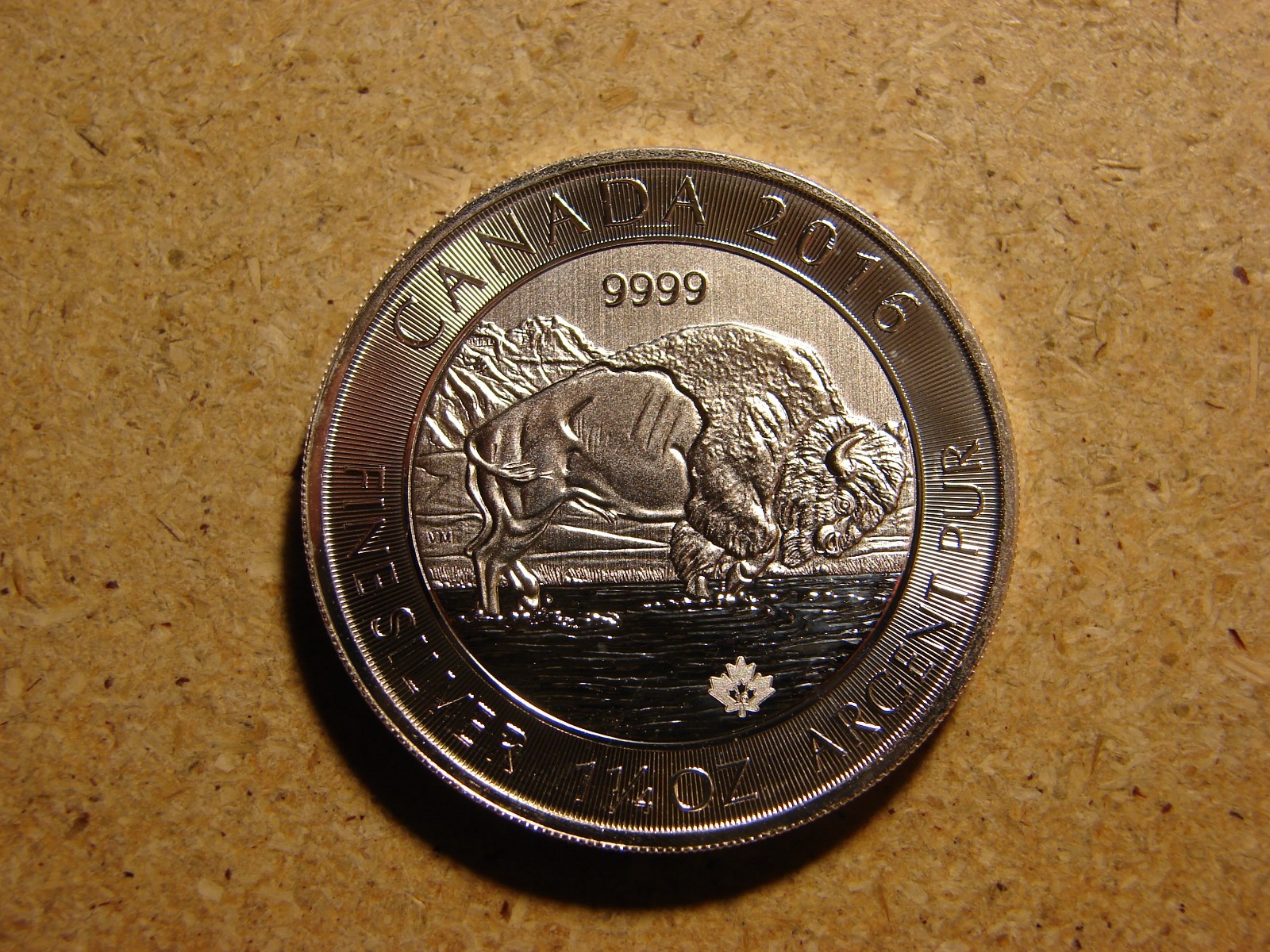 2016 CANADA UK Queen Elizabeth II BISON 1 1/4 OZ  $8 Silver Bullion Coin