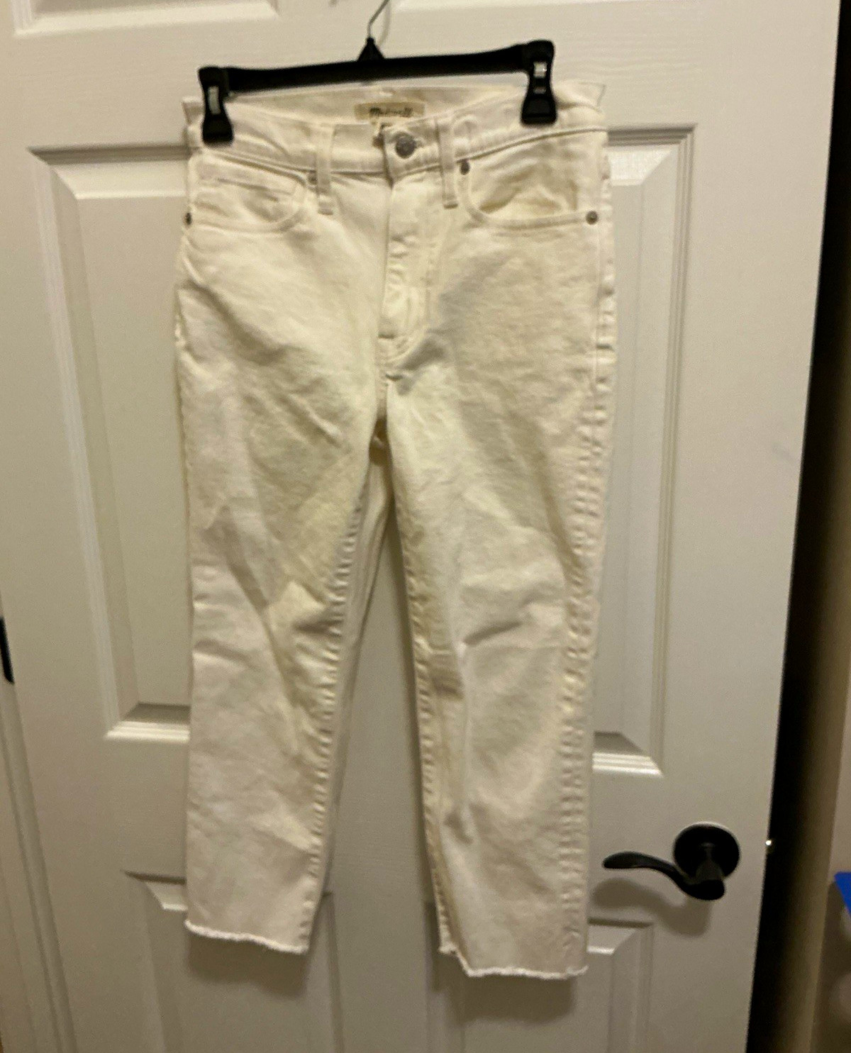 Madewell Women’s Straight Jeans White Light Wash Denim 5-Pocket Button 24 Madewell Women’s Straight Jeans White Light Wash Denim 5-Pocket Button 24