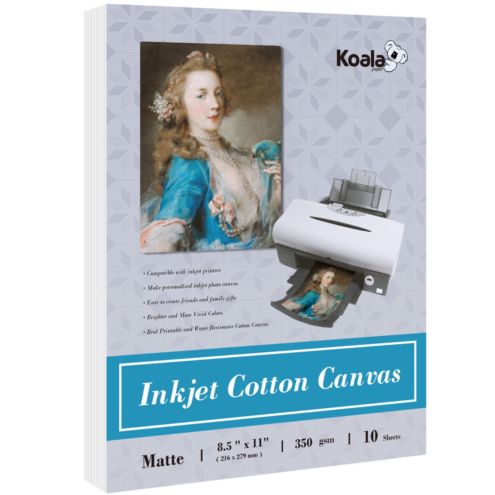 Lot Koala Inkjet Canvas Paper 100% Cotton, Matte, Printable Fabric Photo Paper
