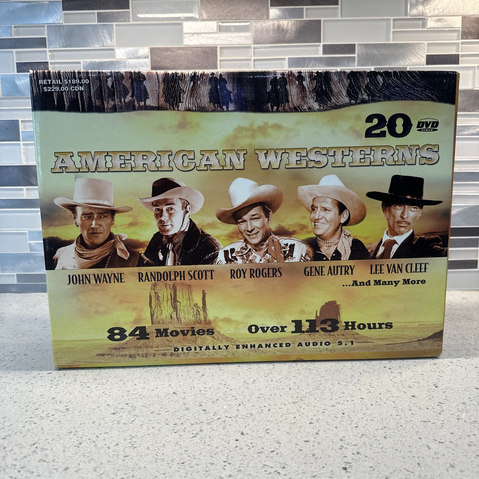 American Westerns 20 DVD vid 84 Movies John Wayne, G Autry, R Scott, L Can Cleff