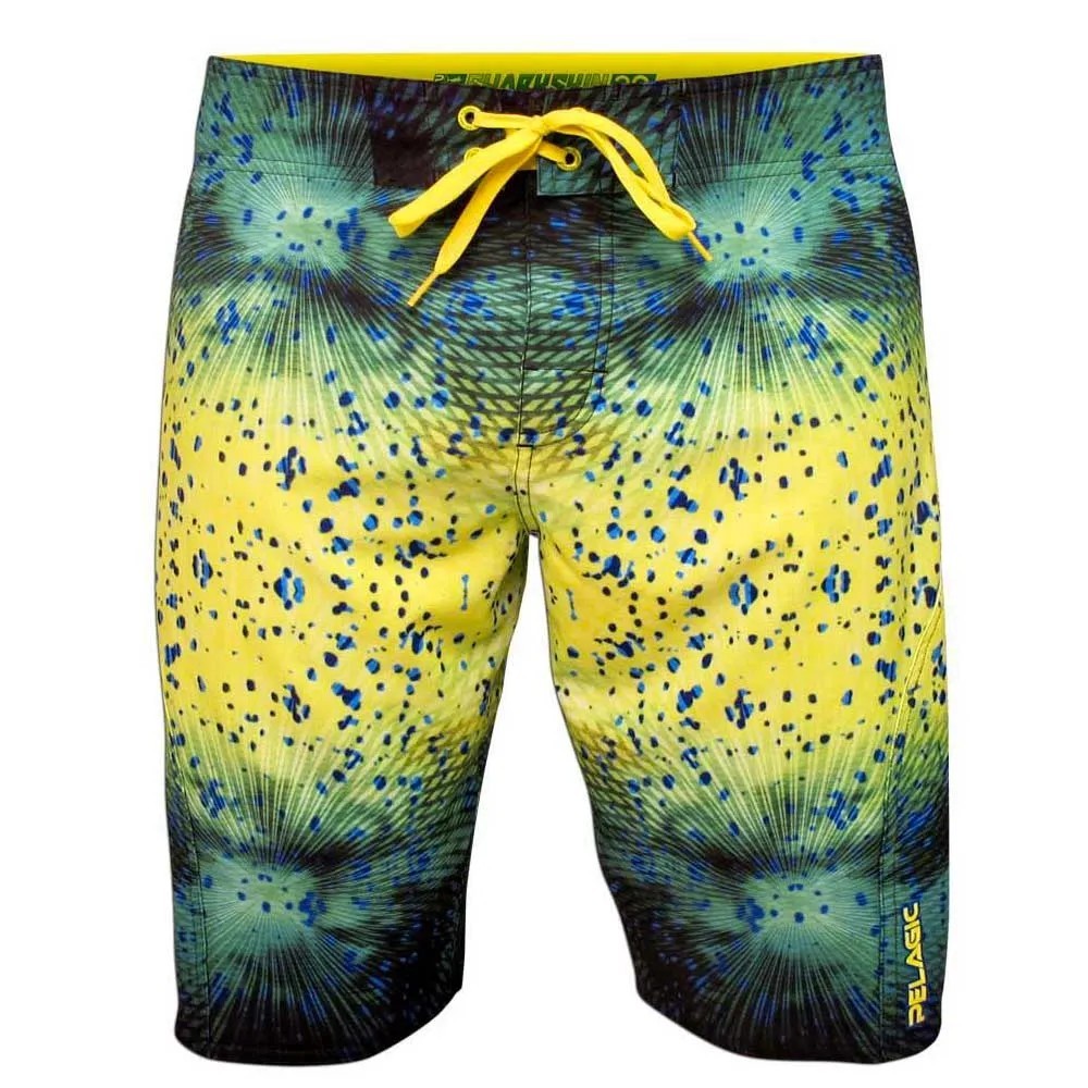 NEW Pelagic Sharkskin Men\'s 40 Green Psycho Dorado BoardShorts Fishing Trunks